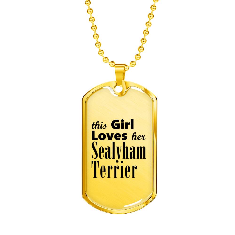 Sealyham Terrier - 18k Gold Finished Luxury Dog Tag Necklace