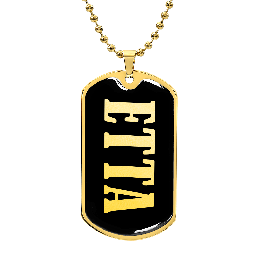 Etta v02 - 18k Gold Finished Luxury Dog Tag Necklace