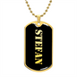 Stefan v2 - 18k Gold Finished Luxury Dog Tag Necklace