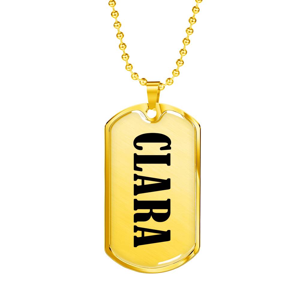 Clara v01 - 18k Gold Finished Luxury Dog Tag Necklace