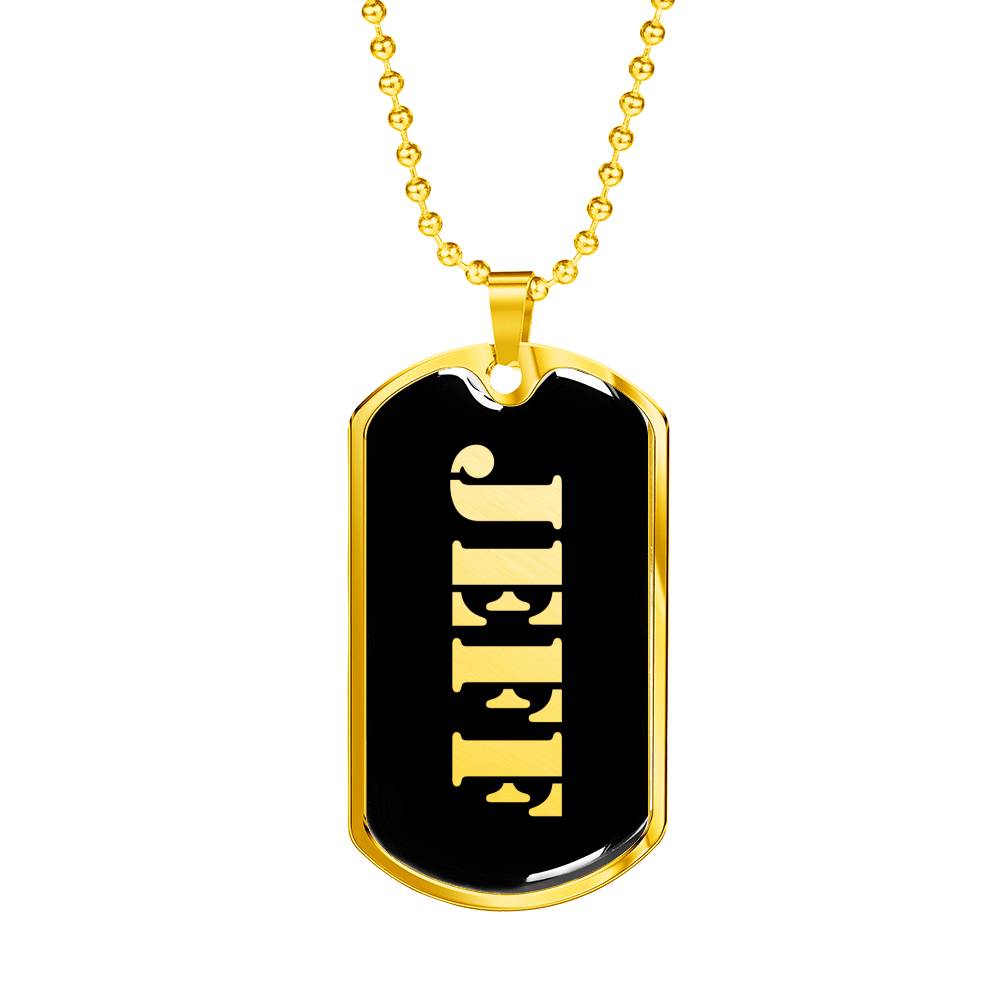 Jeff v2 - 18k Gold Finished Luxury Dog Tag Necklace