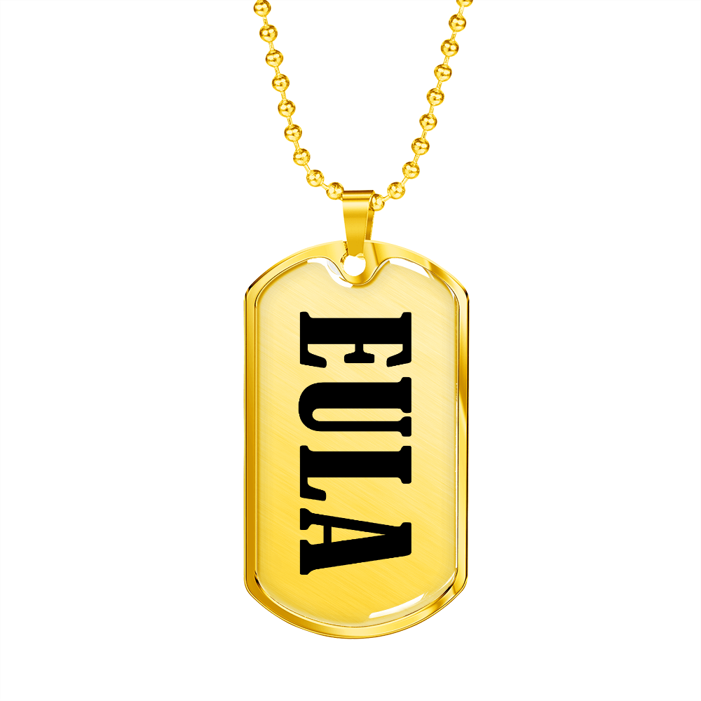 Eula v01 - 18k Gold Finished Luxury Dog Tag Necklace