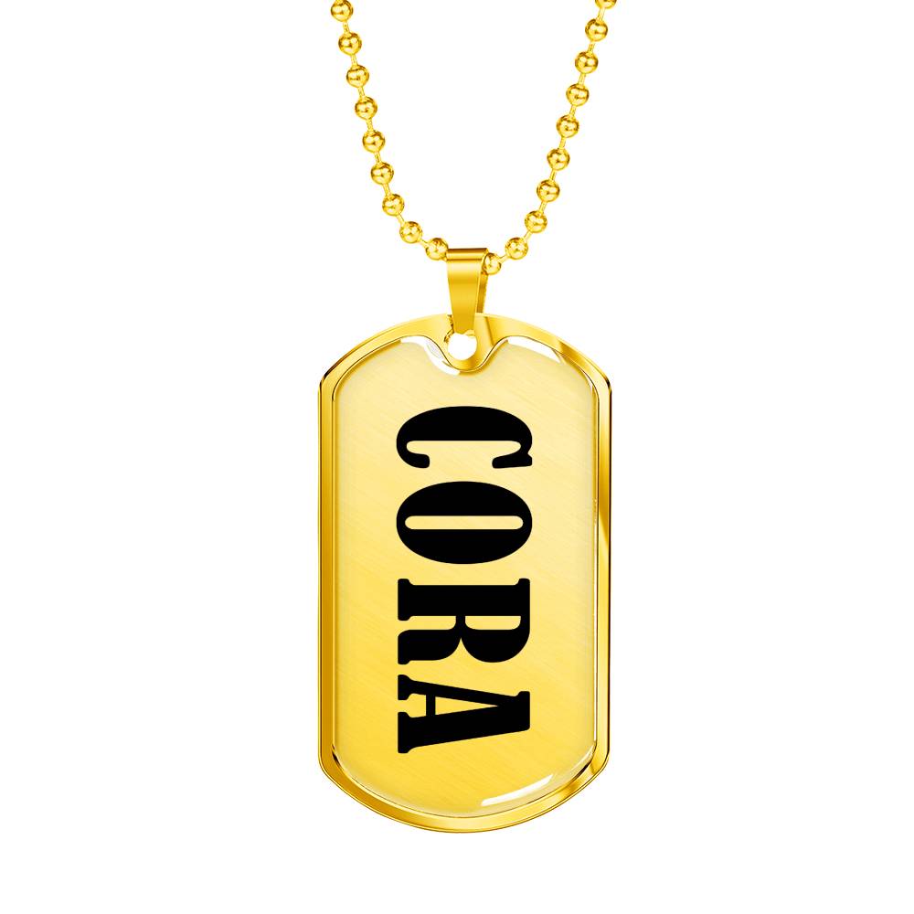 Cora v01 - 18k Gold Finished Luxury Dog Tag Necklace