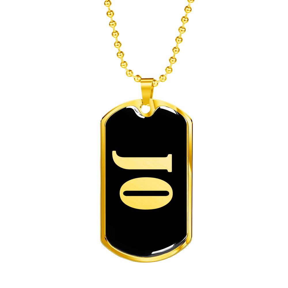 Jo v02 - 18k Gold Finished Luxury Dog Tag Necklace
