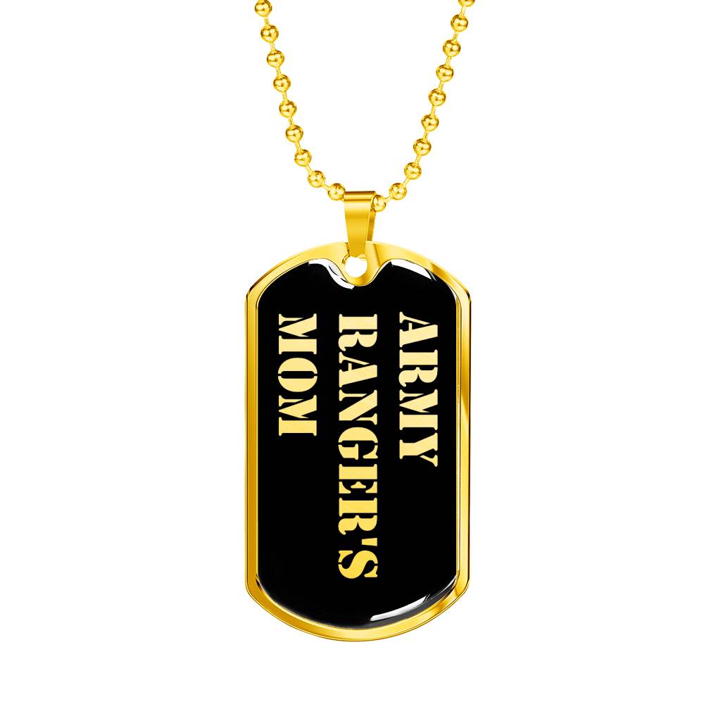 Army Ranger's Mom v2 - 18k Gold Finished Luxury Dog Tag Necklace