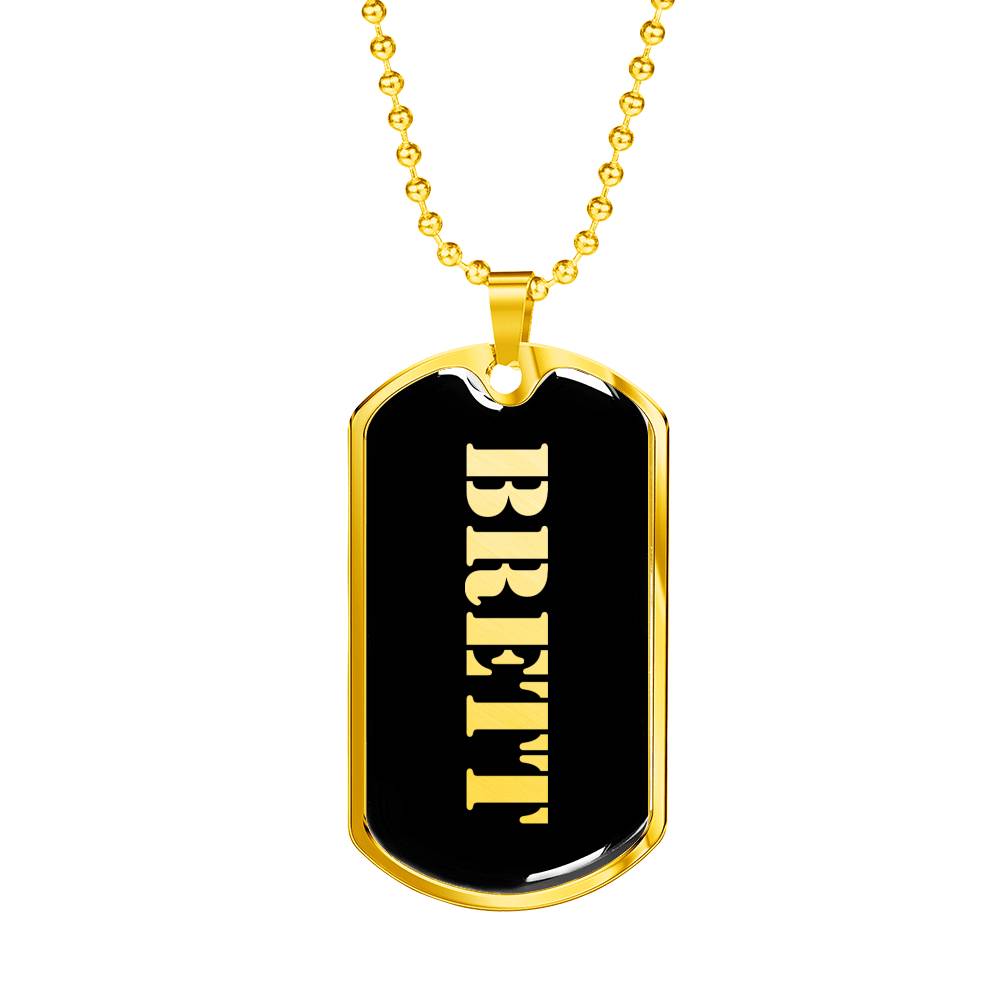 Brett v2 - 18k Gold Finished Luxury Dog Tag Necklace