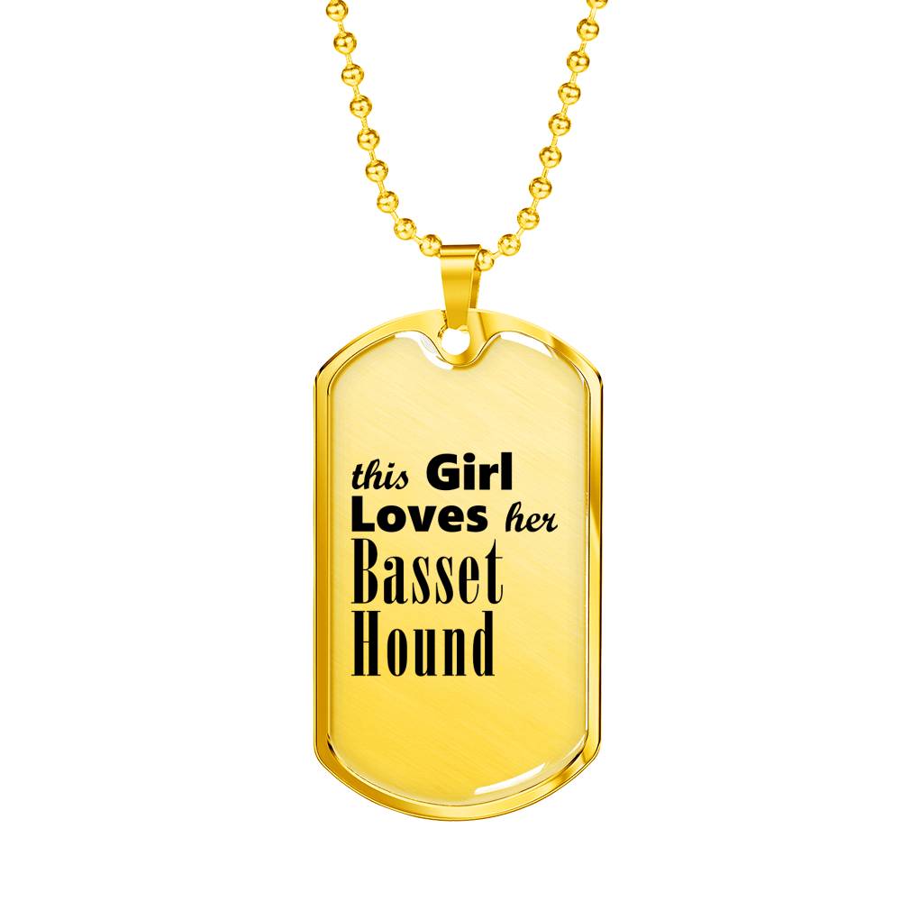 Basset Hound - 18k Gold Finished Luxury Dog Tag Necklace