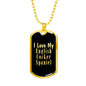 Love My English Cocker Spaniel v2 - 18k Gold Finished Luxury Dog Tag Necklace
