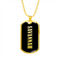 Savannah v02 - 18k Gold Finished Luxury Dog Tag Necklace