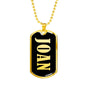 Joan v02 - 18k Gold Finished Luxury Dog Tag Necklace