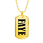 Faye v01 - 18k Gold Finished Luxury Dog Tag Necklace