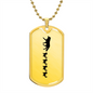 Mama Wolf With 4 Pups - 18k Gold Finished Luxury Dog Tag Necklace