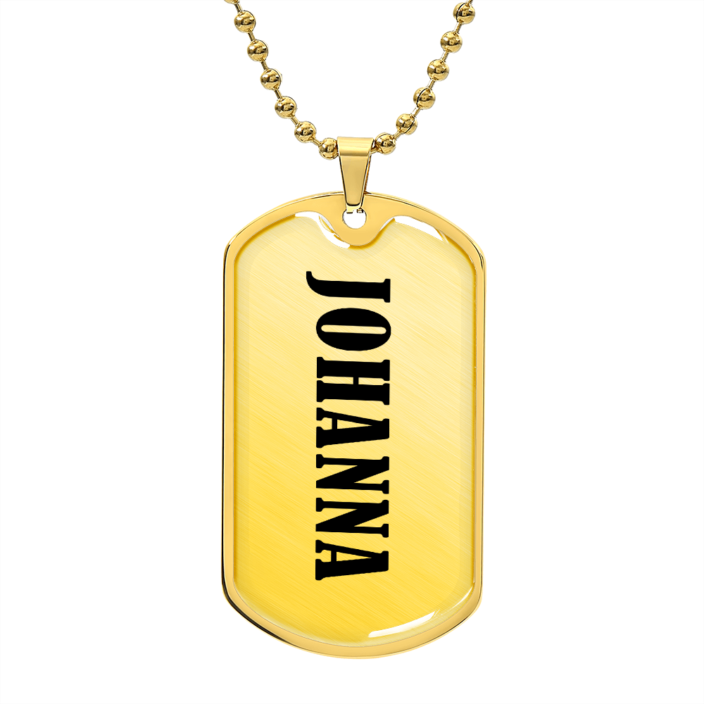 Johanna v01 - 18k Gold Finished Luxury Dog Tag Necklace