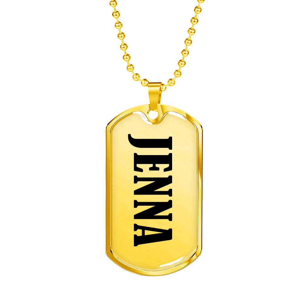 Jenna v01 - 18k Gold Finished Luxury Dog Tag Necklace