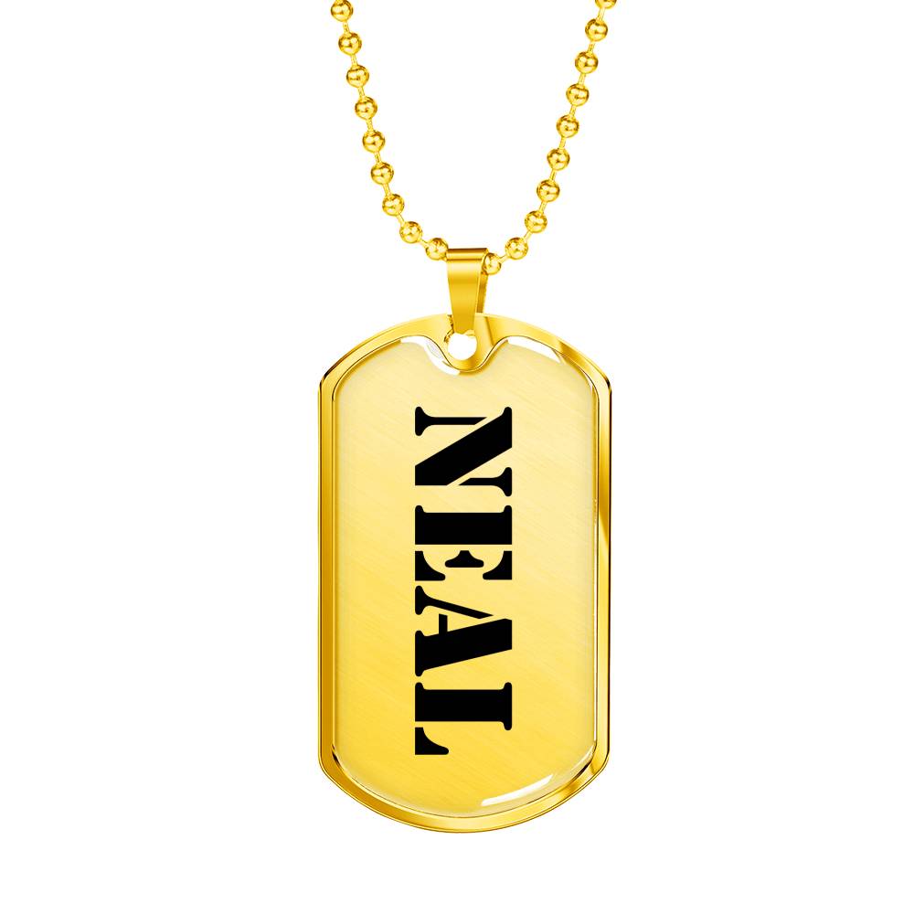 Neal - 18k Gold Finished Luxury Dog Tag Necklace
