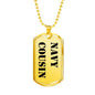 Navy Cousin - 18k Gold Finished Luxury Dog Tag Necklace