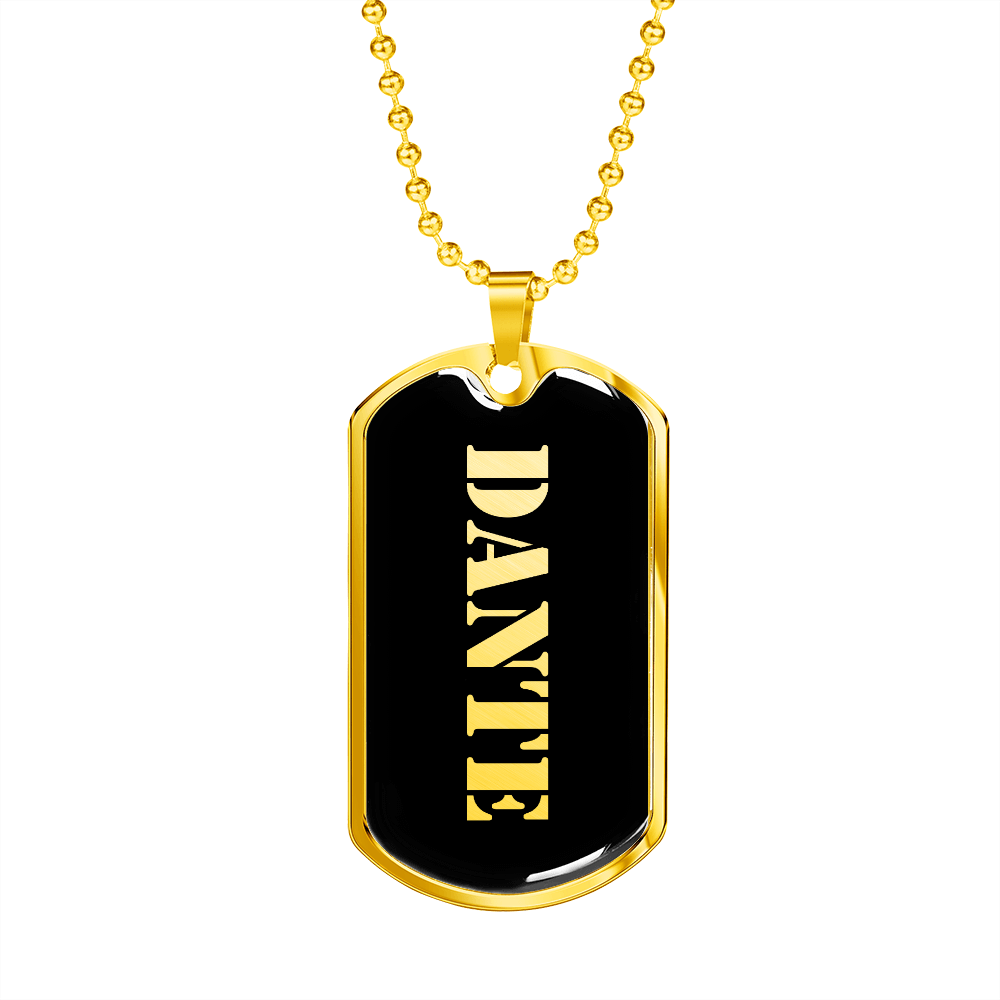 Dante v2 - 18k Gold Finished Luxury Dog Tag Necklace