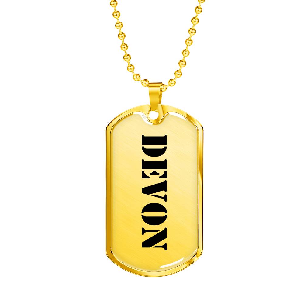 Devon - 18k Gold Finished Luxury Dog Tag Necklace
