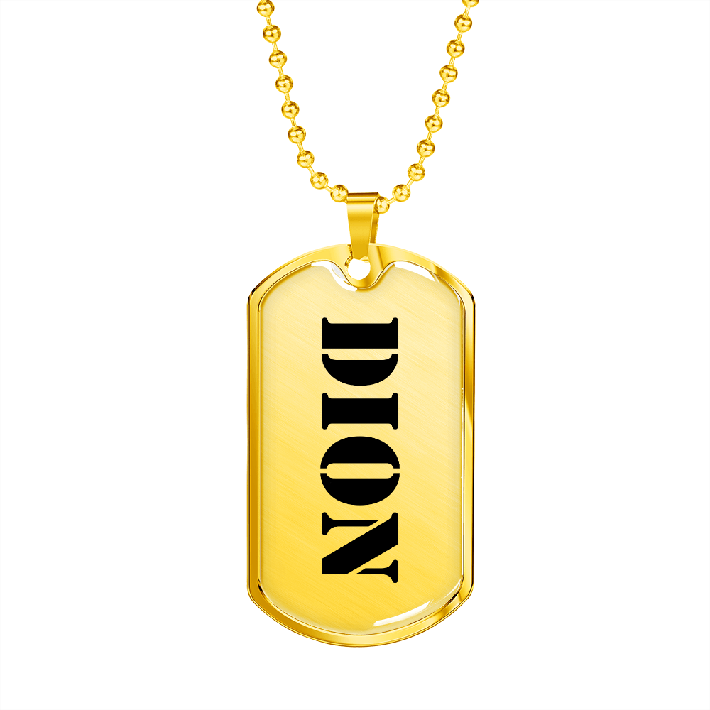 Dion - 18k Gold Finished Luxury Dog Tag Necklace
