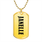 Janelle v01 - 18k Gold Finished Luxury Dog Tag Necklace