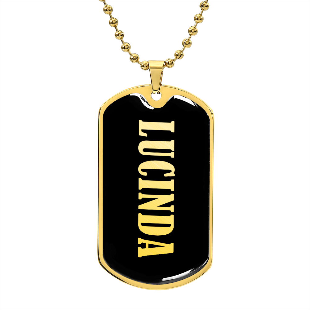Lucinda v02 - 18k Gold Finished Luxury Dog Tag Necklace