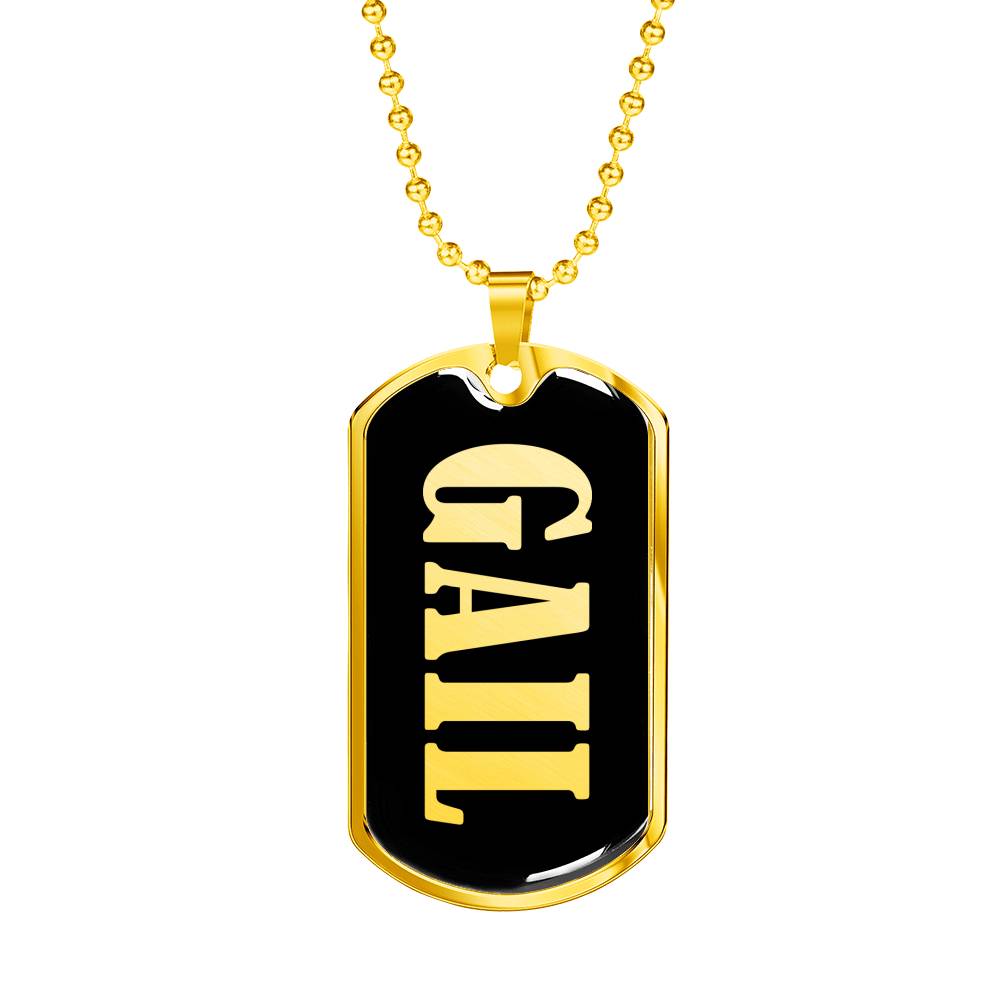 Gail v02 - 18k Gold Finished Luxury Dog Tag Necklace