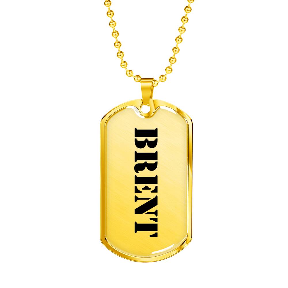 Brent - 18k Gold Finished Luxury Dog Tag Necklace