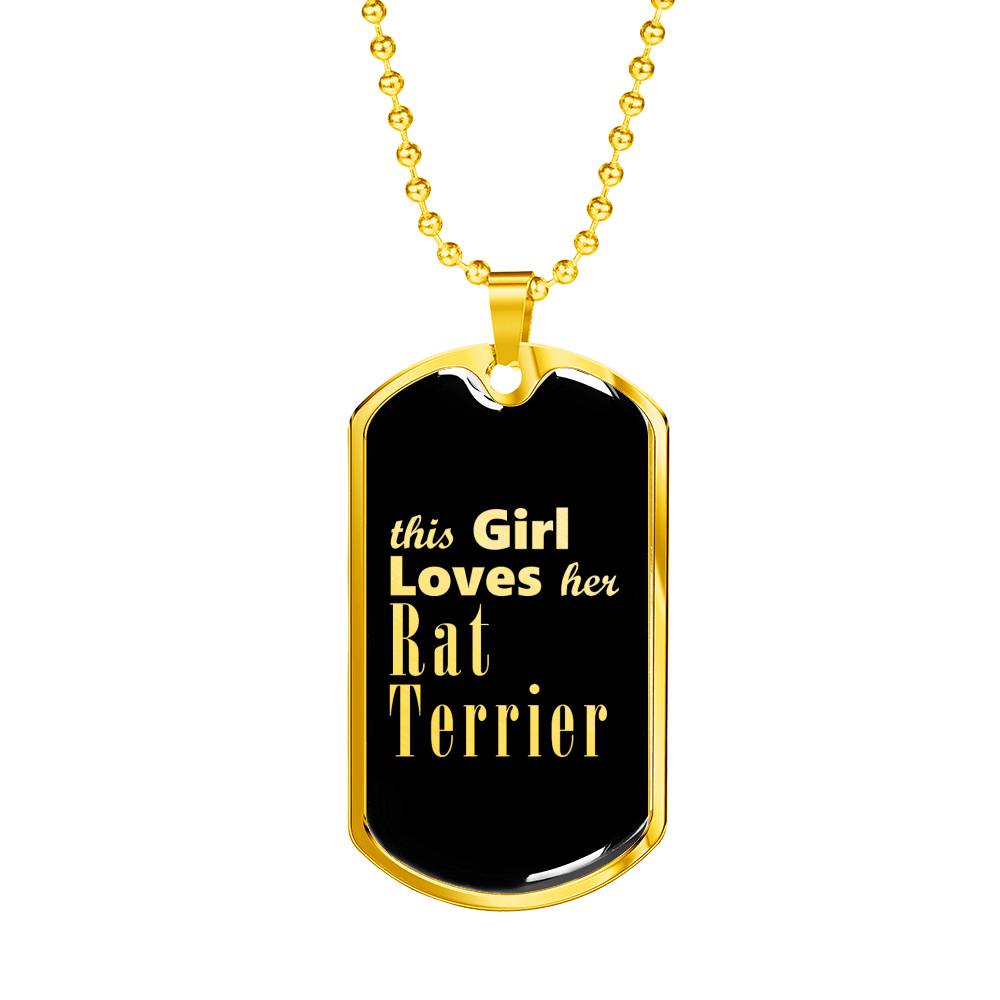 Rat Terrier v2 - 18k Gold Finished Luxury Dog Tag Necklace