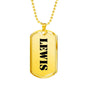 Lewis - 18k Gold Finished Luxury Dog Tag Necklace