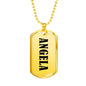 Angela v01 - 18k Gold Finished Luxury Dog Tag Necklace