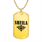 Sheila v01a - 18k Gold Finished Luxury Dog Tag Necklace