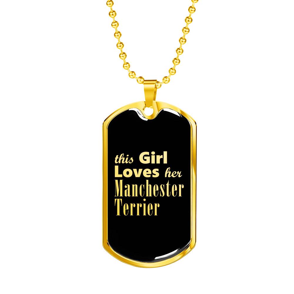 Manchester Terrier v2 - 18k Gold Finished Luxury Dog Tag Necklace