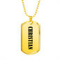 Christian v01 - 18k Gold Finished Luxury Dog Tag Necklace