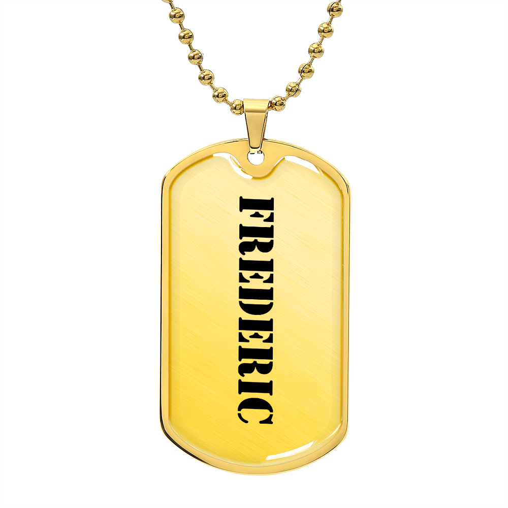 Frederic - 18k Gold Finished Luxury Dog Tag Necklace