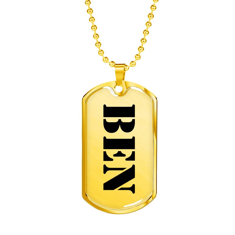 Ben - 18k Gold Finished Luxury Dog Tag Necklace
