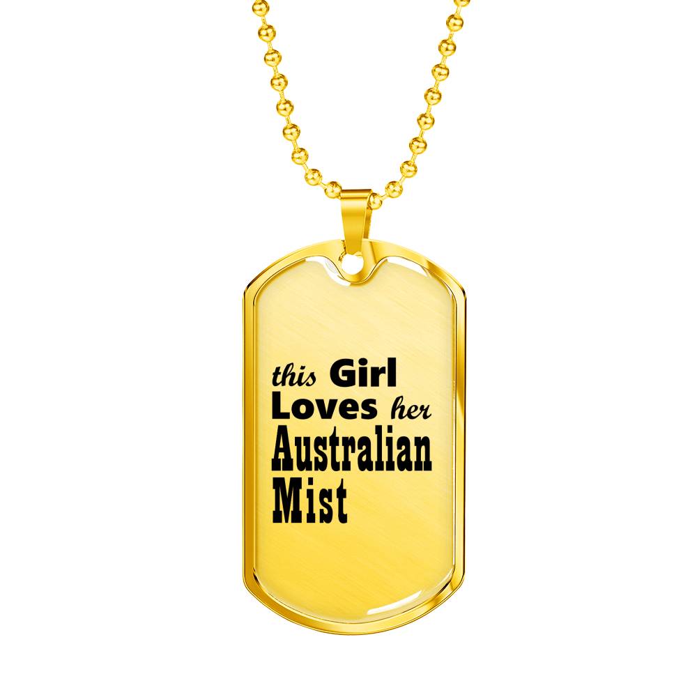 Australian Mist - 18k Gold Finished Luxury Dog Tag Necklace