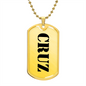 Cruz - 18k Gold Finished Luxury Dog Tag Necklace