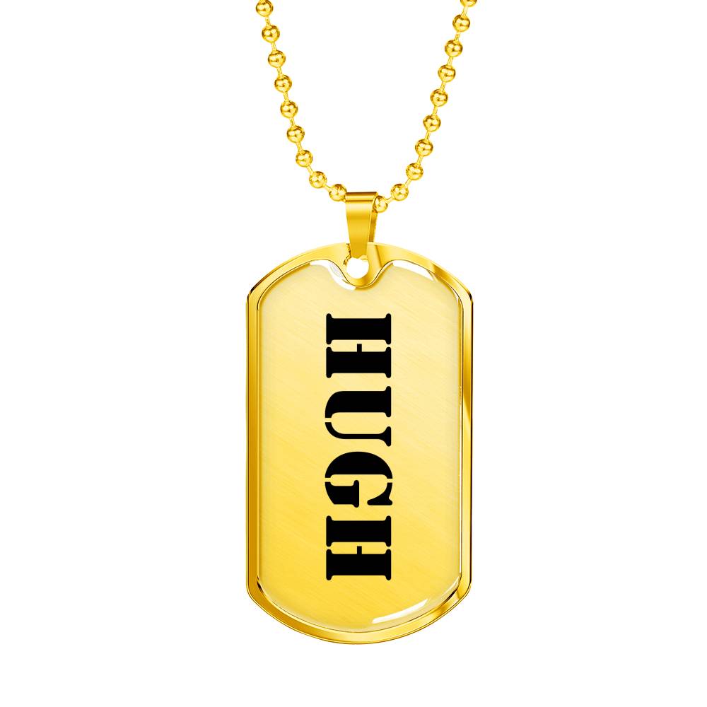 Hugh - 18k Gold Finished Luxury Dog Tag Necklace