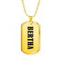 Bertha v01 - 18k Gold Finished Luxury Dog Tag Necklace