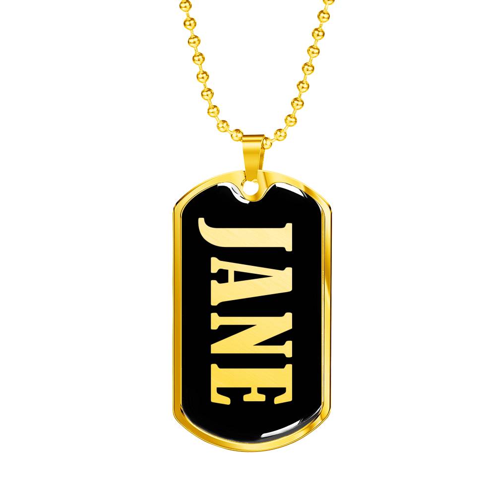 Jane v02 - 18k Gold Finished Luxury Dog Tag Necklace