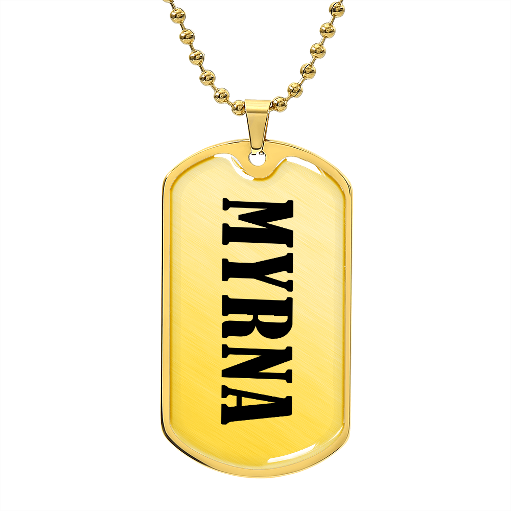 Myrna v01 - 18k Gold Finished Luxury Dog Tag Necklace