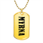 Myrna v01 - 18k Gold Finished Luxury Dog Tag Necklace