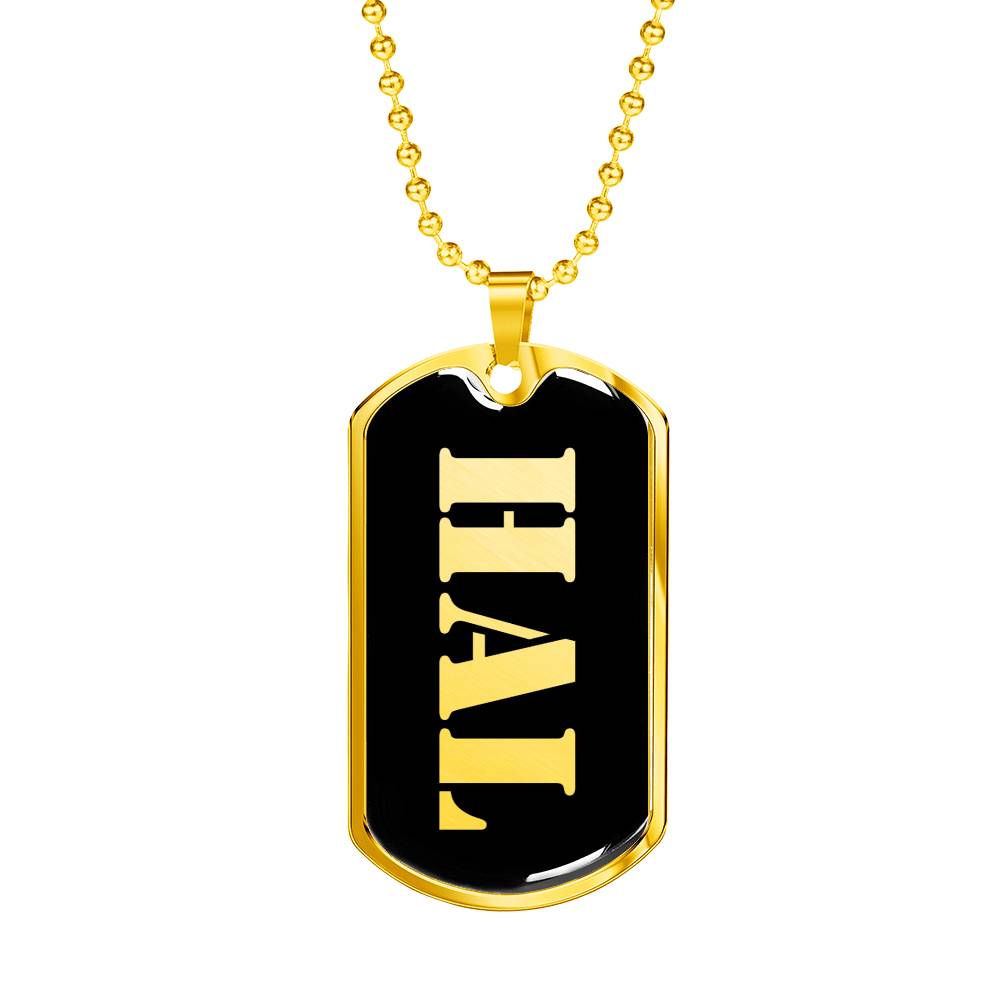 Hal v2 - 18k Gold Finished Luxury Dog Tag Necklace