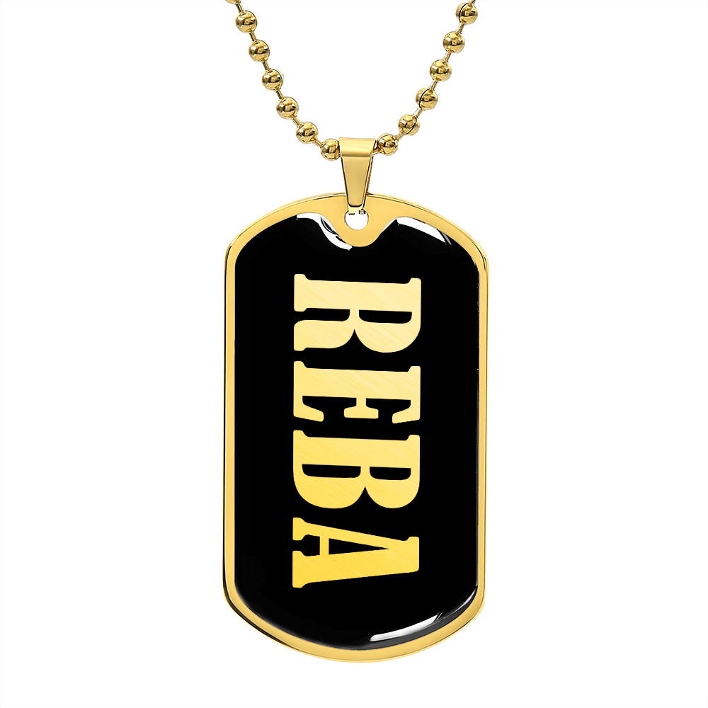 Reba v02 - 18k Gold Finished Luxury Dog Tag Necklace