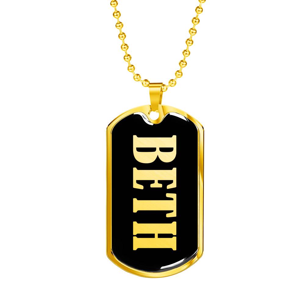Beth v02 - 18k Gold Finished Luxury Dog Tag Necklace