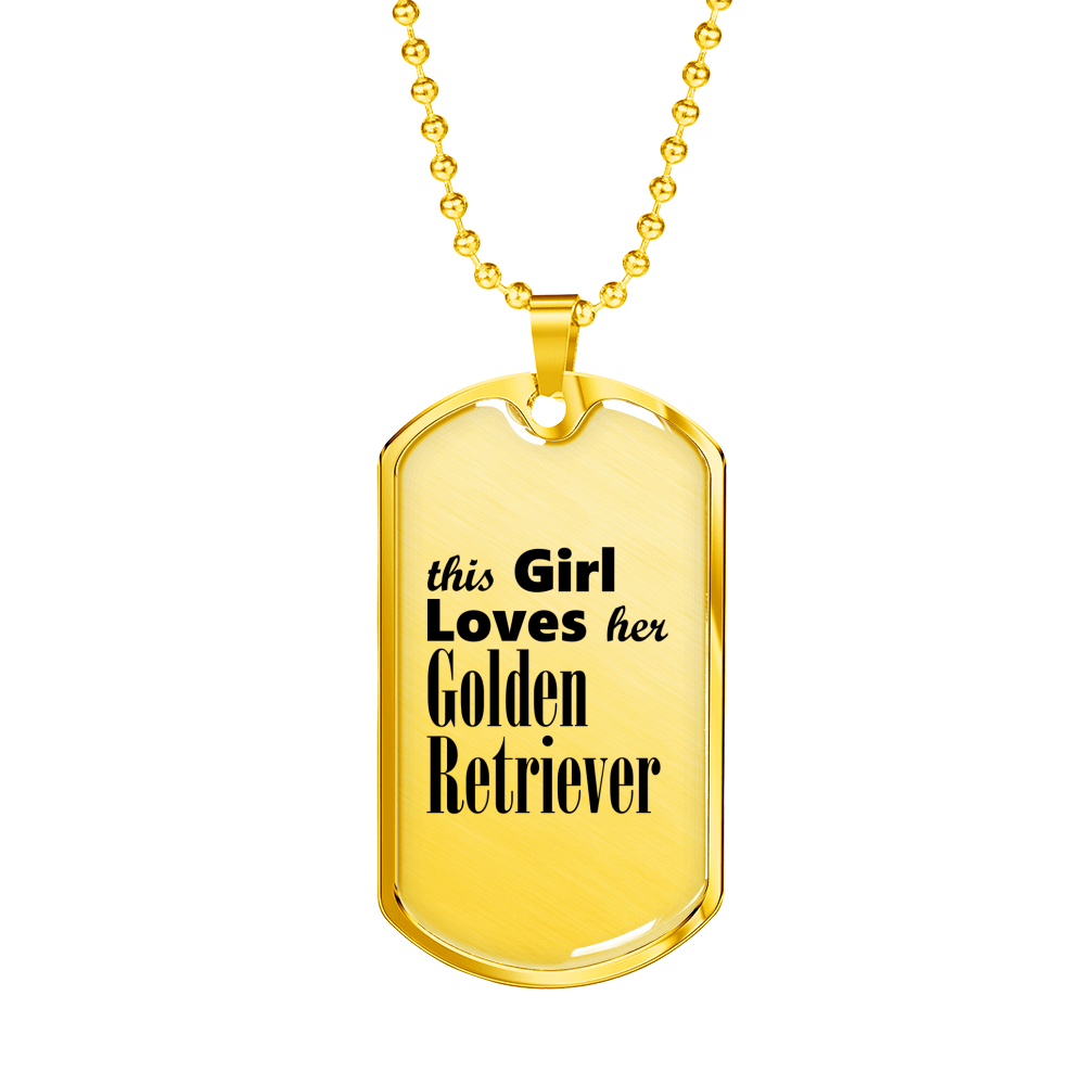 Golden Retriever - 18k Gold Finished Luxury Dog Tag Necklace