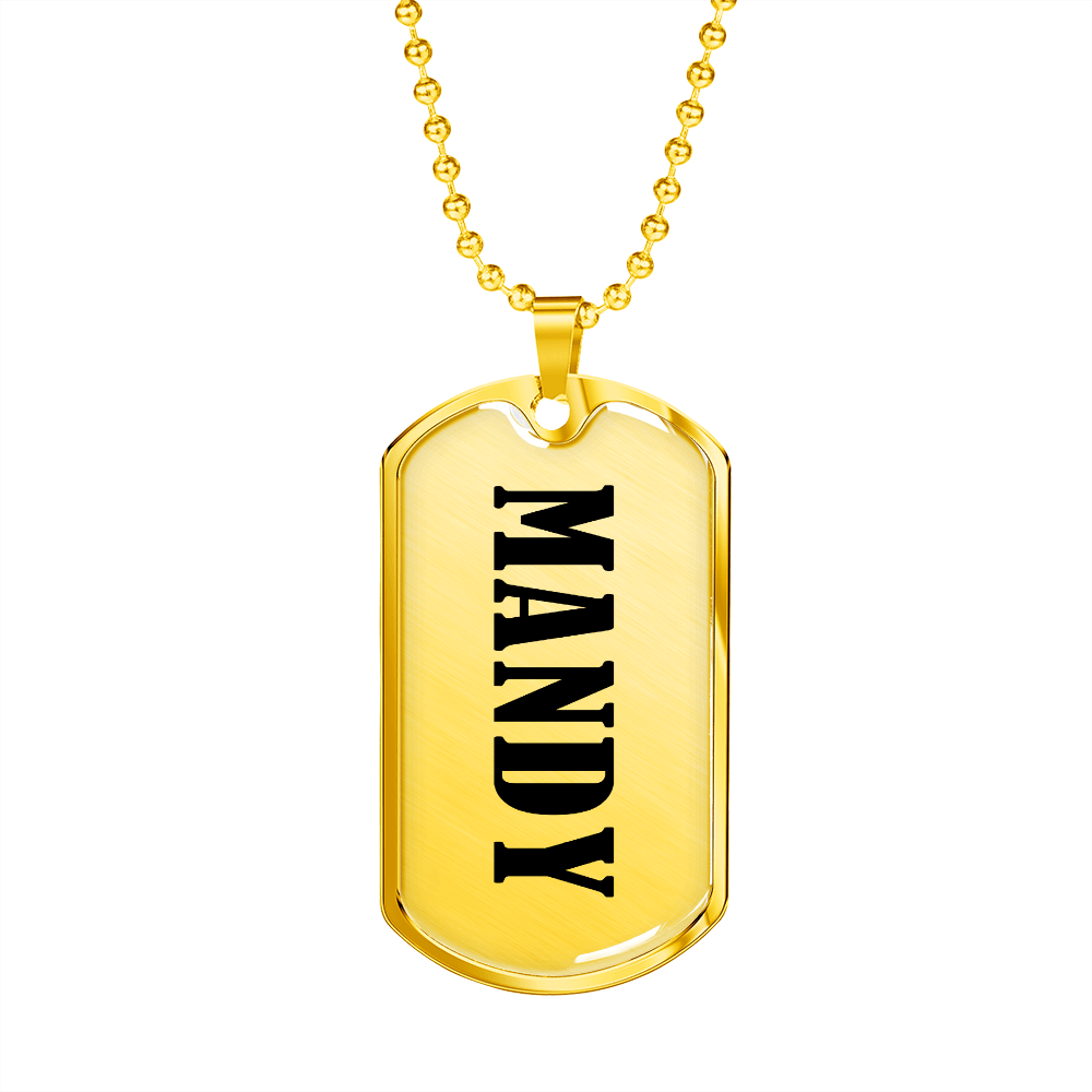 Mandy v01 - 18k Gold Finished Luxury Dog Tag Necklace
