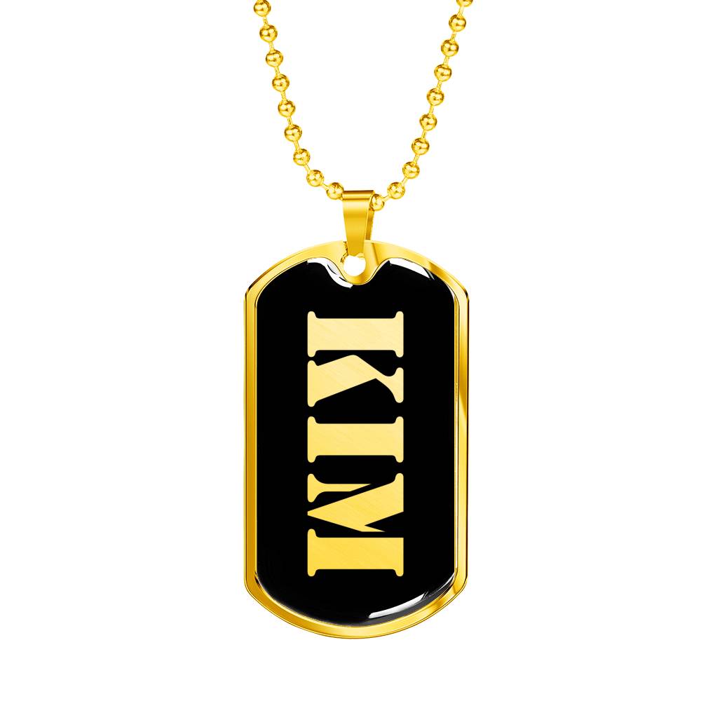 Kim v2 - 18k Gold Finished Luxury Dog Tag Necklace