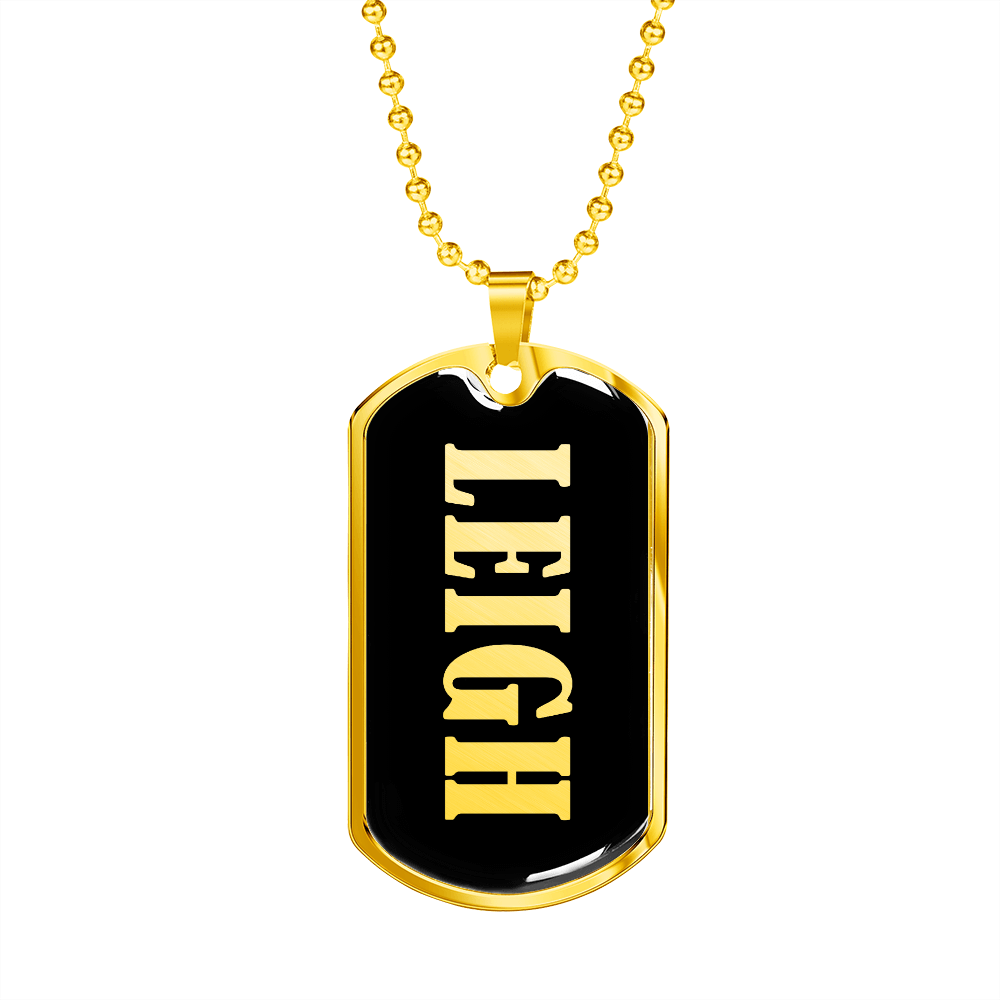 Leigh v02 - 18k Gold Finished Luxury Dog Tag Necklace