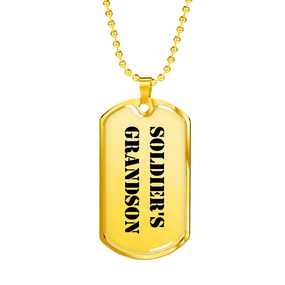 Soldier's Grandson - 18k Gold Finished Luxury Dog Tag Necklace